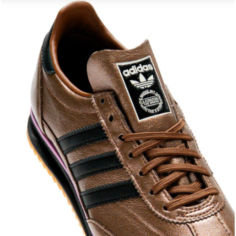 Adidas bronze brown athletic shoes. size 9